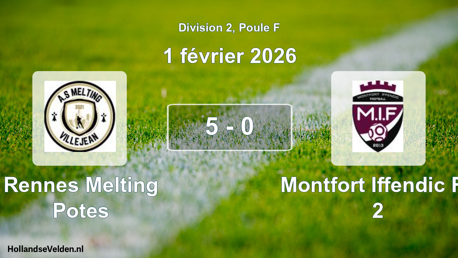 Gespeelde wedstrijd: Rennes Melting Potes - Montfort Iffendic Fo 2 5 - 0 (1 februari 2026)