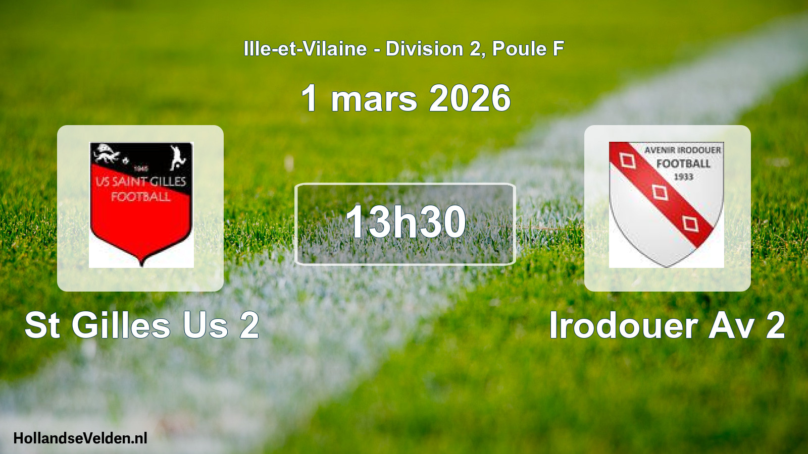 Geplande wedstrijd: St Gilles Us 2 - Irodouer Av 2 (1 maart 2026)