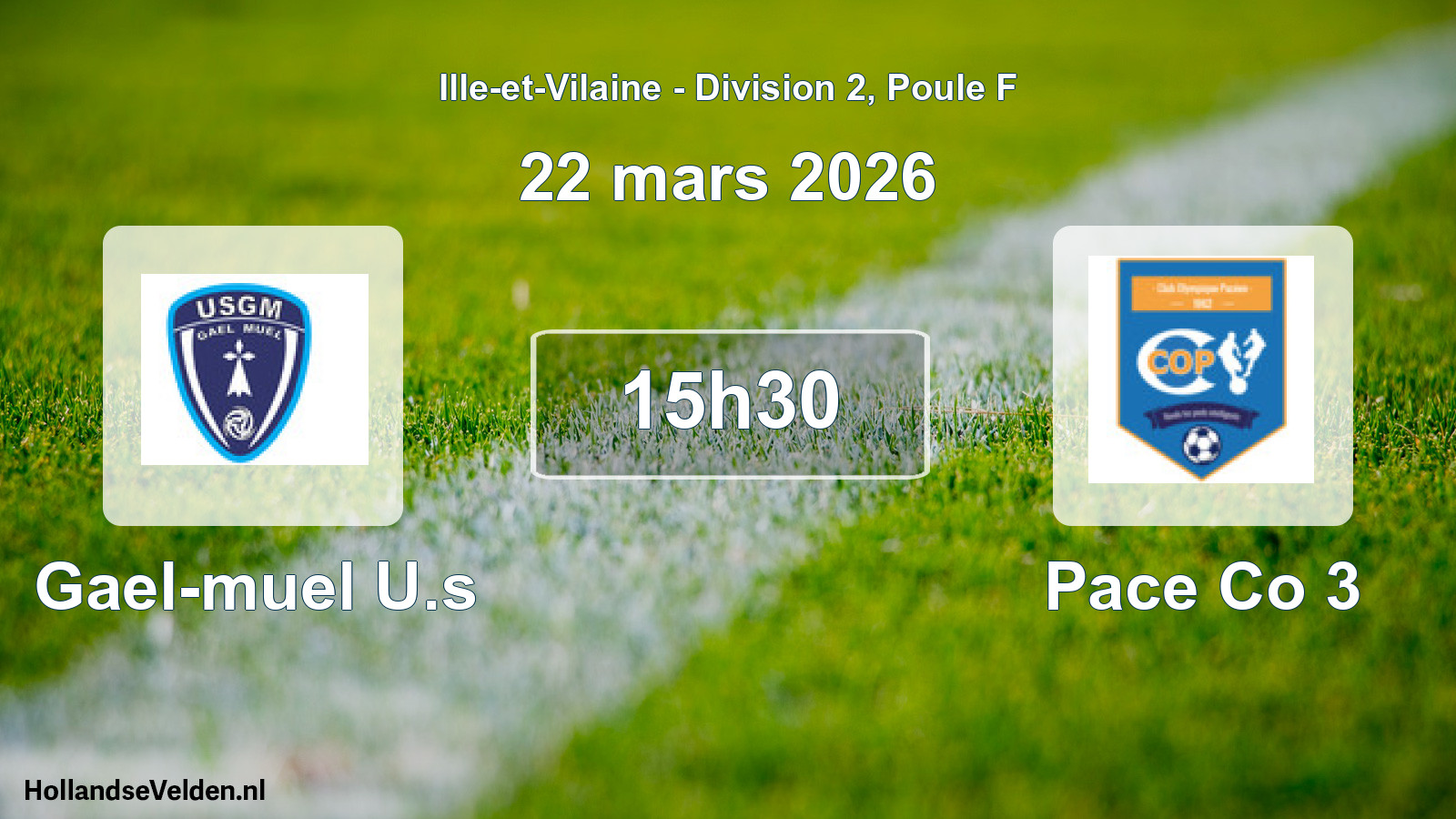 Geplande wedstrijd: Gael-muel U.s - Pace Co 3 (22 mars 2026)
