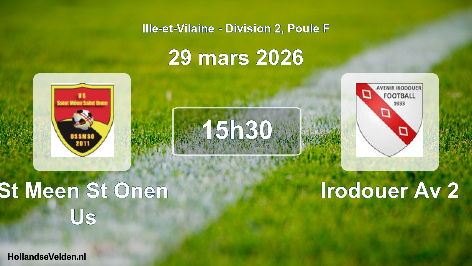 Geplande wedstrijd: St Meen St Onen Us - Irodouer Av 2 (29 mars 2026)
