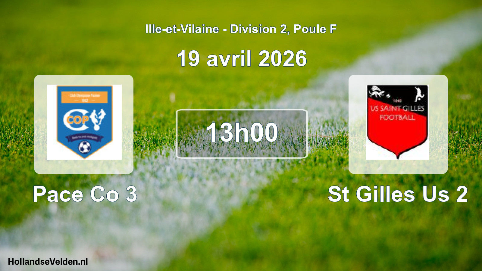 Scheduled Match: Pace Co 3 - St Gilles Us 2 (19 April 2026)