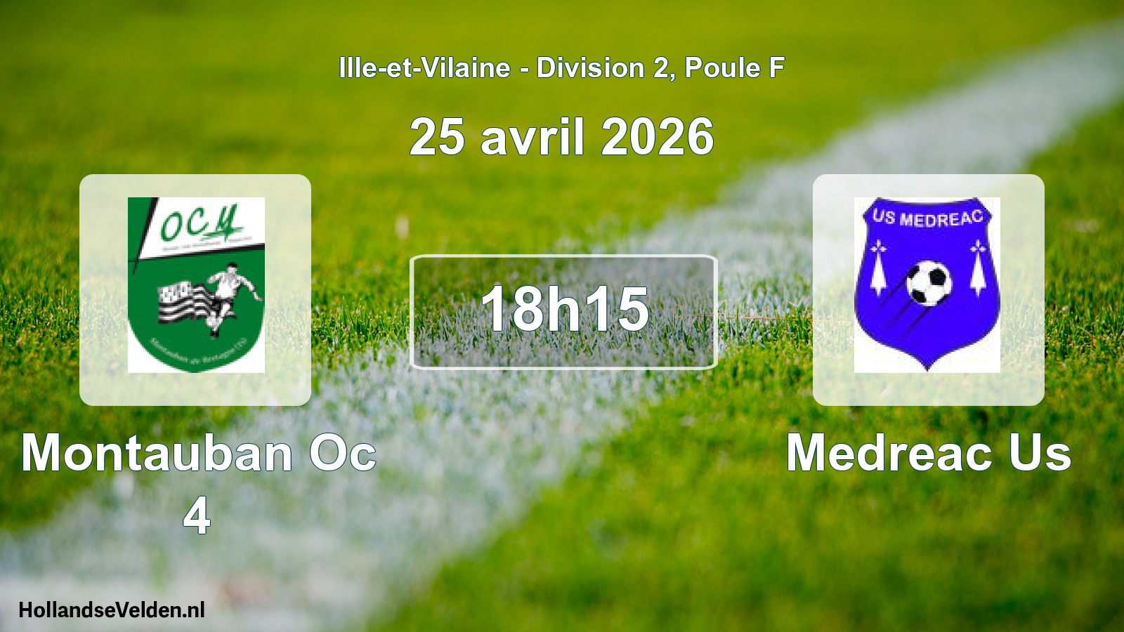 Scheduled Match: Montauban Oc 4 - Medreac Us (25 April 2026)