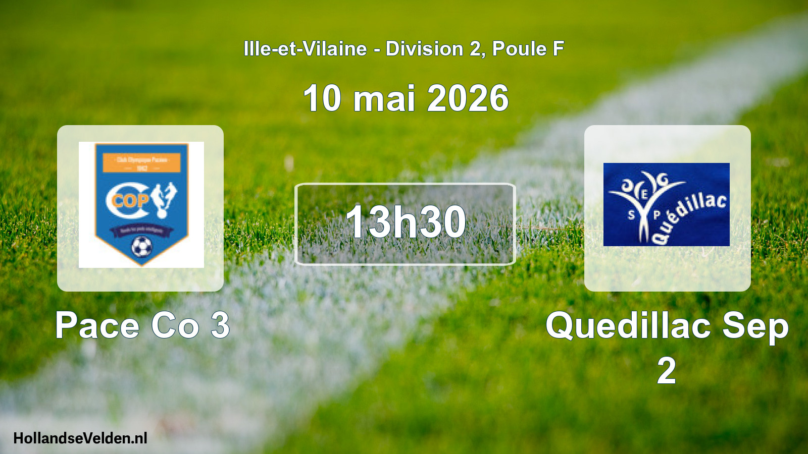 Geplande wedstrijd: Pace Co 3 - Quedillac Sep 2 (10 mai 2026)