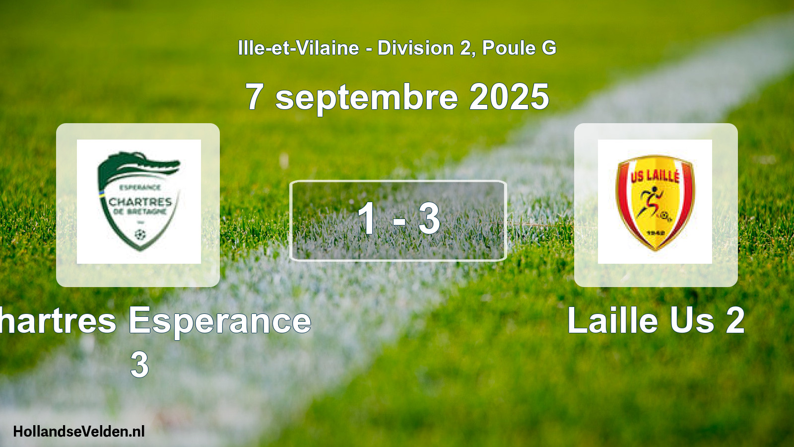 Gespeelde wedstrijd: Chartres Esperance 3 - Laille Us 2 1 - 3 (7 september 2025)