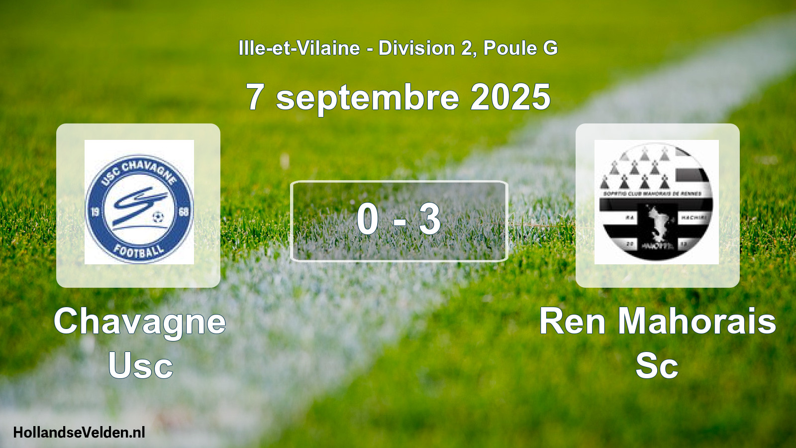 Gespeelde wedstrijd: Chavagne Usc - Ren Mahorais Sc 0 - 3 (7 septembre 2025)