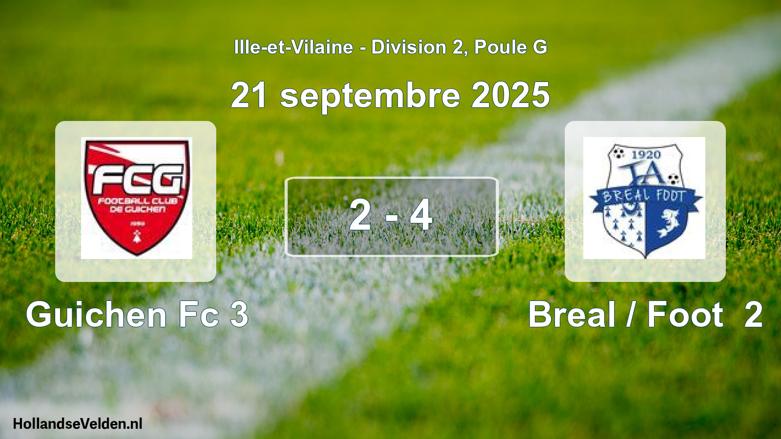 Gespeelde wedstrijd: Guichen Fc 3 - Breal / Foot 2 2 - 4 (21 september 2025)