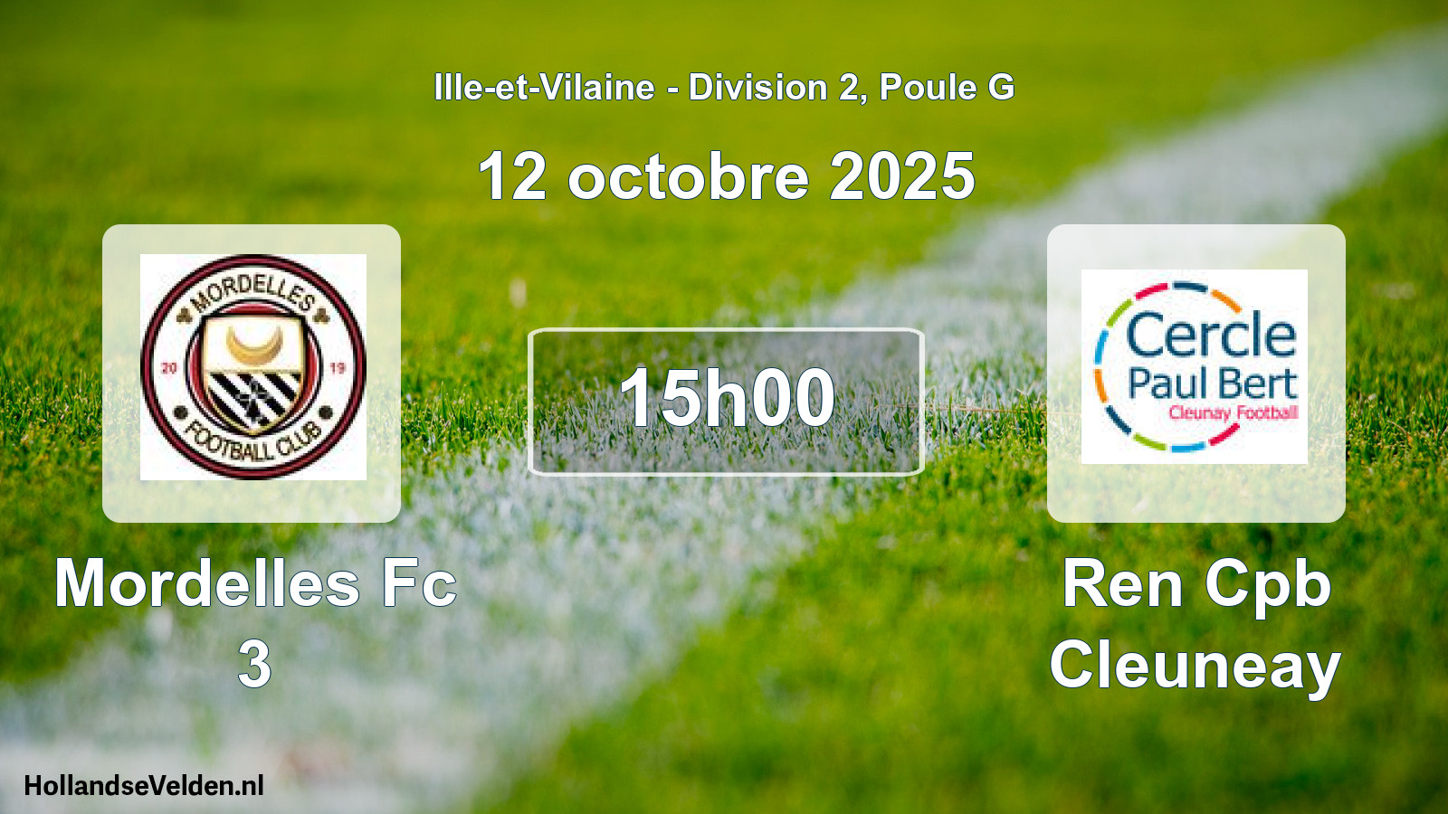 Geplande wedstrijd: Mordelles Fc 3 - Ren Cpb Cleuneay (12 octobre 2025)