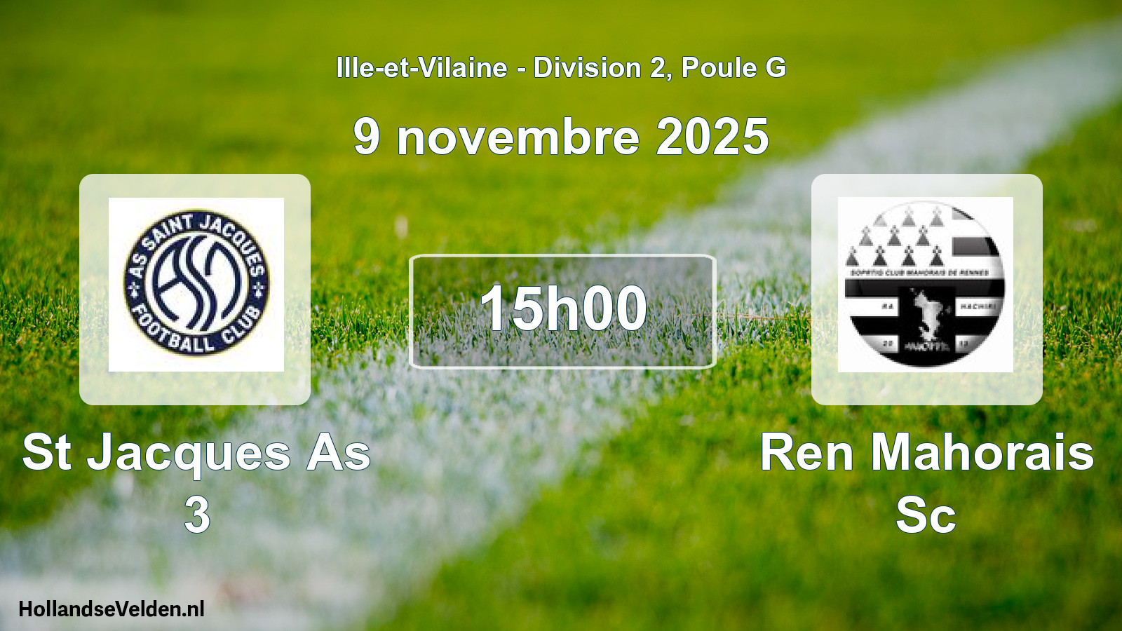 Geplande wedstrijd: St Jacques As 3 - Ren Mahorais Sc (9 novembre 2025)