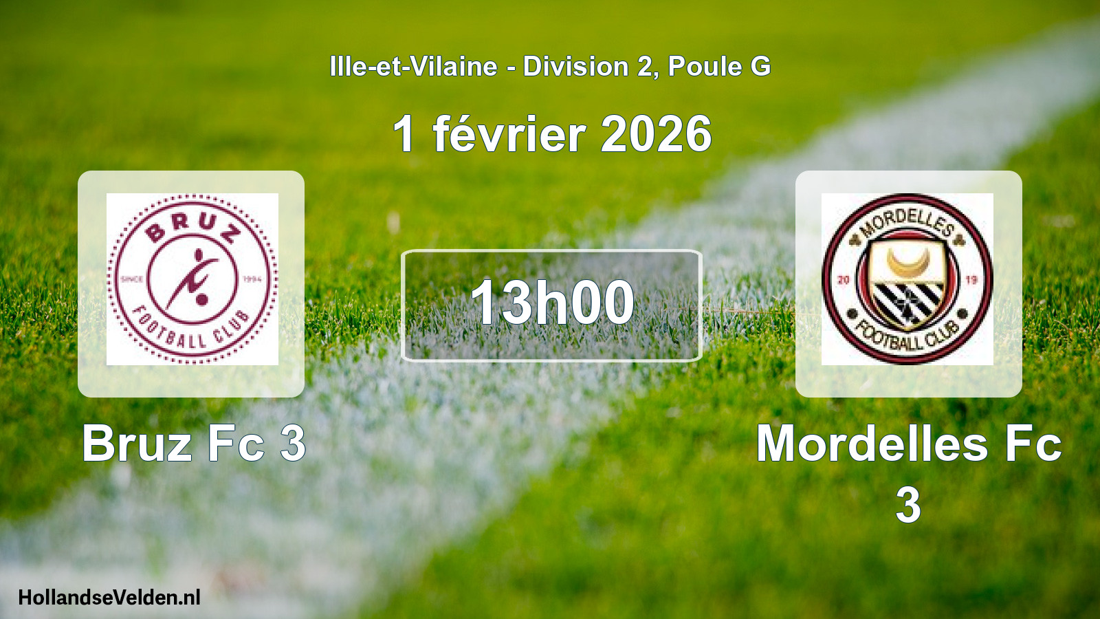 Geplande wedstrijd: Bruz Fc 3 - Mordelles Fc 3 (1 februari 2026)