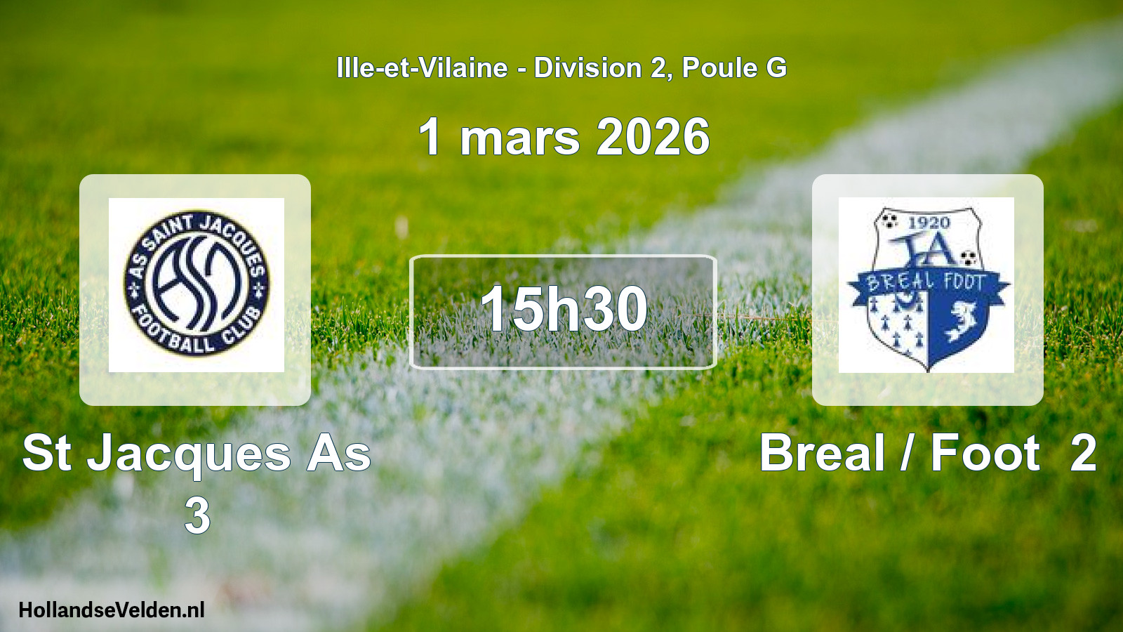 Geplande wedstrijd: St Jacques As 3 - Breal / Foot 2 (1 maart 2026)