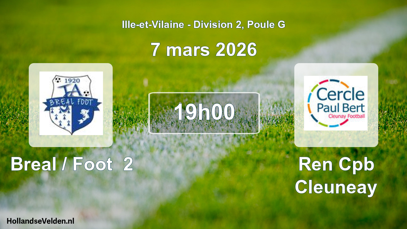 Geplande wedstrijd: Breal / Foot 2 - Ren Cpb Cleuneay (7 mars 2026)