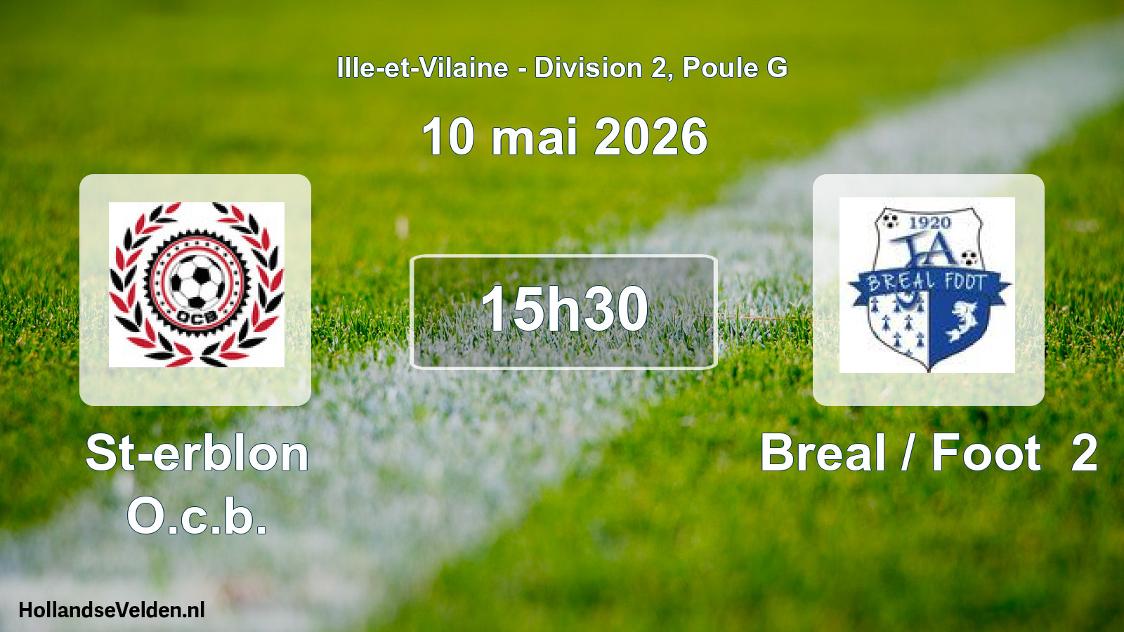 Geplande wedstrijd: St-erblon O.c.b. - Breal / Foot 2 (10 mei 2026)