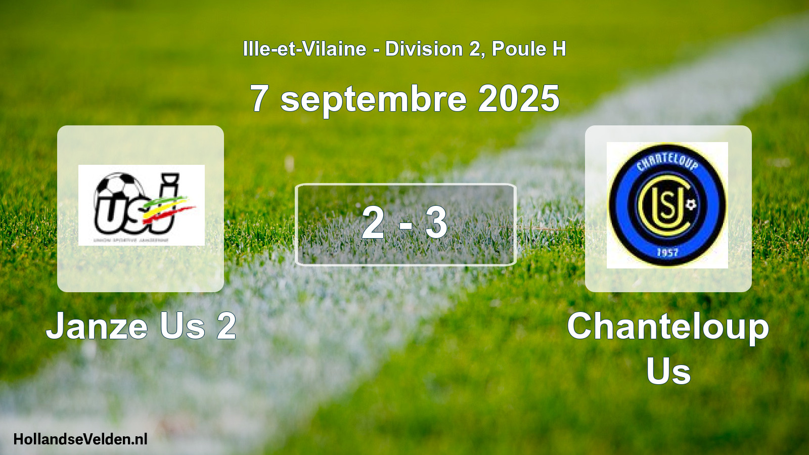 Gespeelde wedstrijd: Janze Us 2 - Chanteloup Us 2 - 3 (7 septembre 2025)