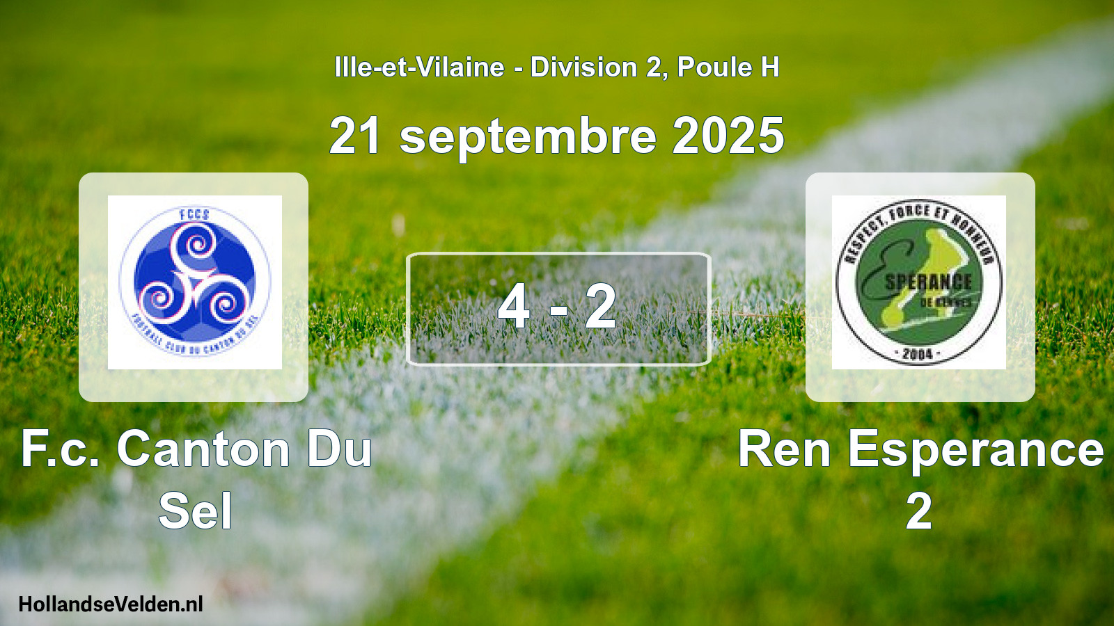 Gespeelde wedstrijd: F.c. Canton Du Sel - Ren Esperance 2 4 - 2 (21 septembre 2025)