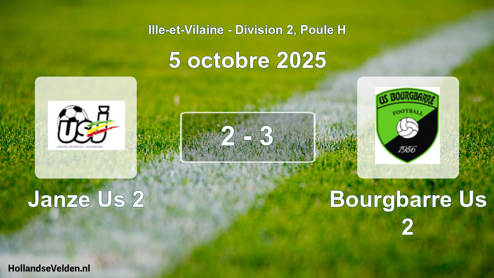 Total number of matches played: Janze Us 2 - Bourgbarre Us 2 2 - 3 (5 October 2025)