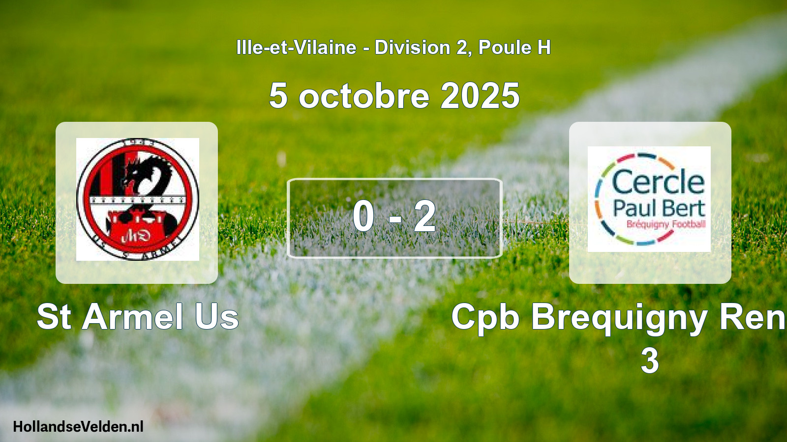 Gespeelde wedstrijd: St Armel Us - Cpb Brequigny Rennes 3 0 - 2 (5 octobre 2025)