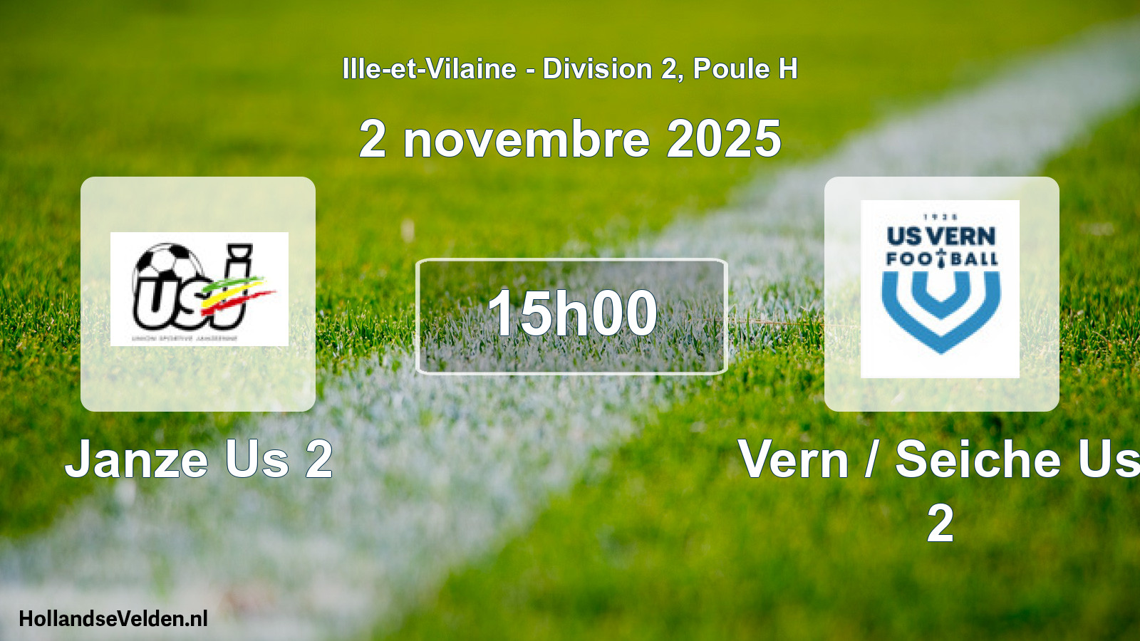 Scheduled Match: Janze Us 2 - Vern / Seiche Us 2 (2 November 2025)