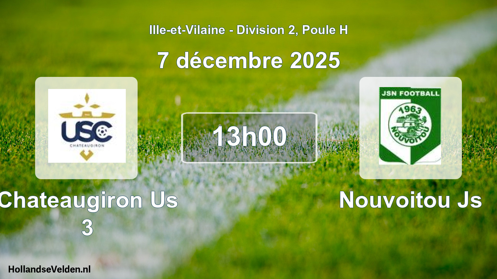 Geplande wedstrijd: Chateaugiron Us 3 - Nouvoitou Js (7 décembre 2025)