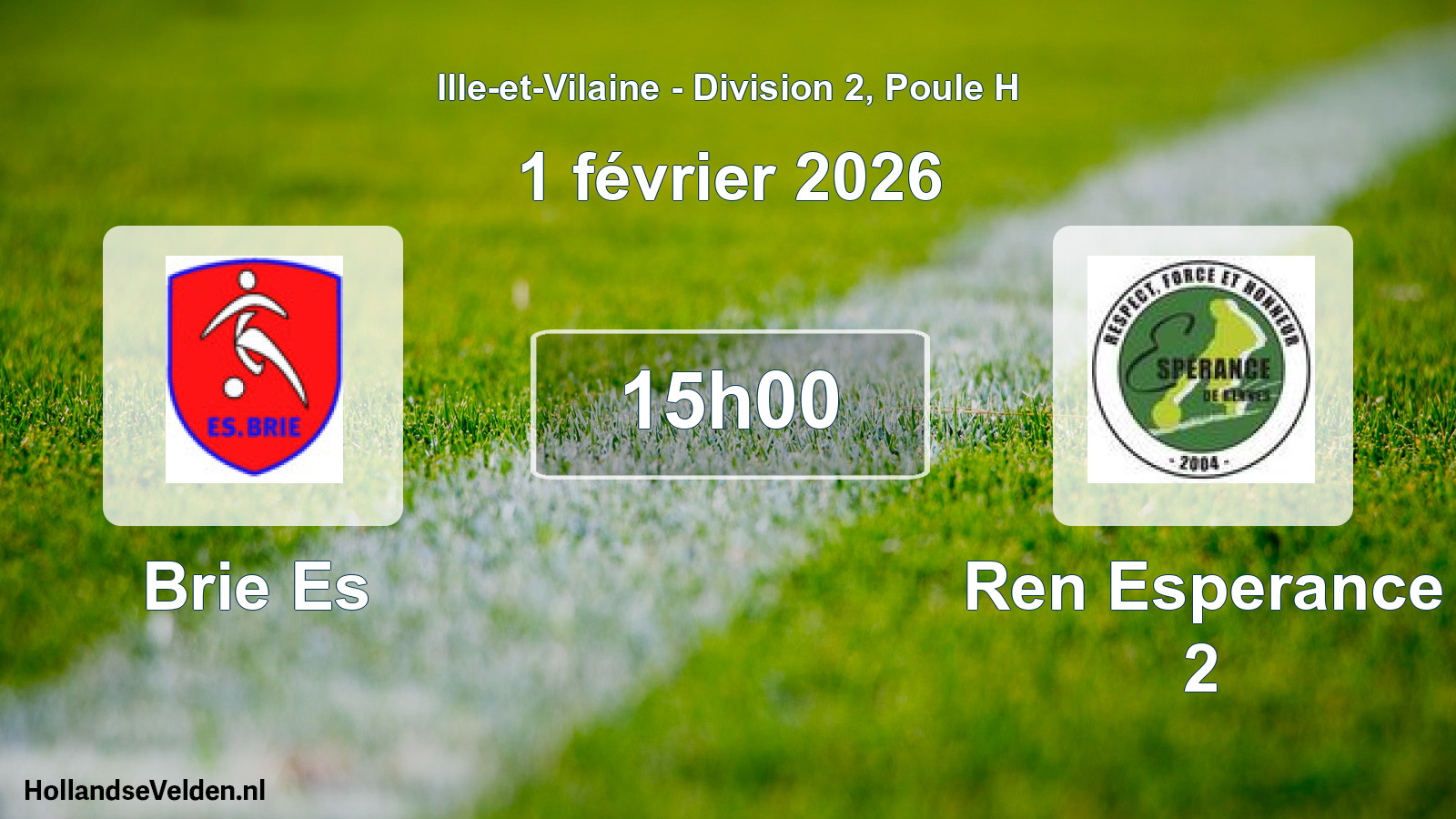Geplande wedstrijd: Brie Es - Ren Esperance 2 (1 février 2026)
