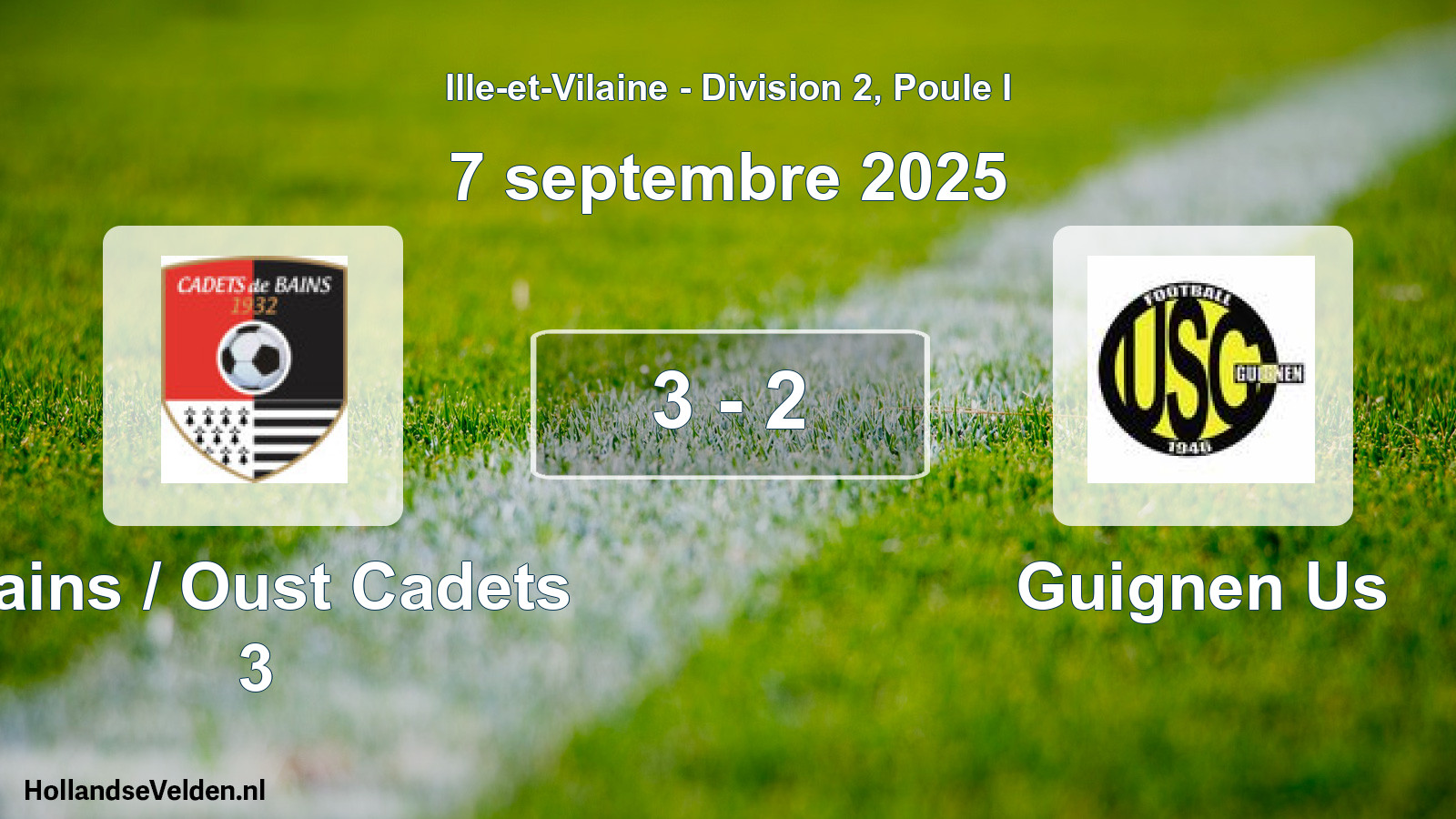 Total number of matches played: Bains / Oust Cadets 3 - Guignen Us 3 - 2 (7 September 2025)