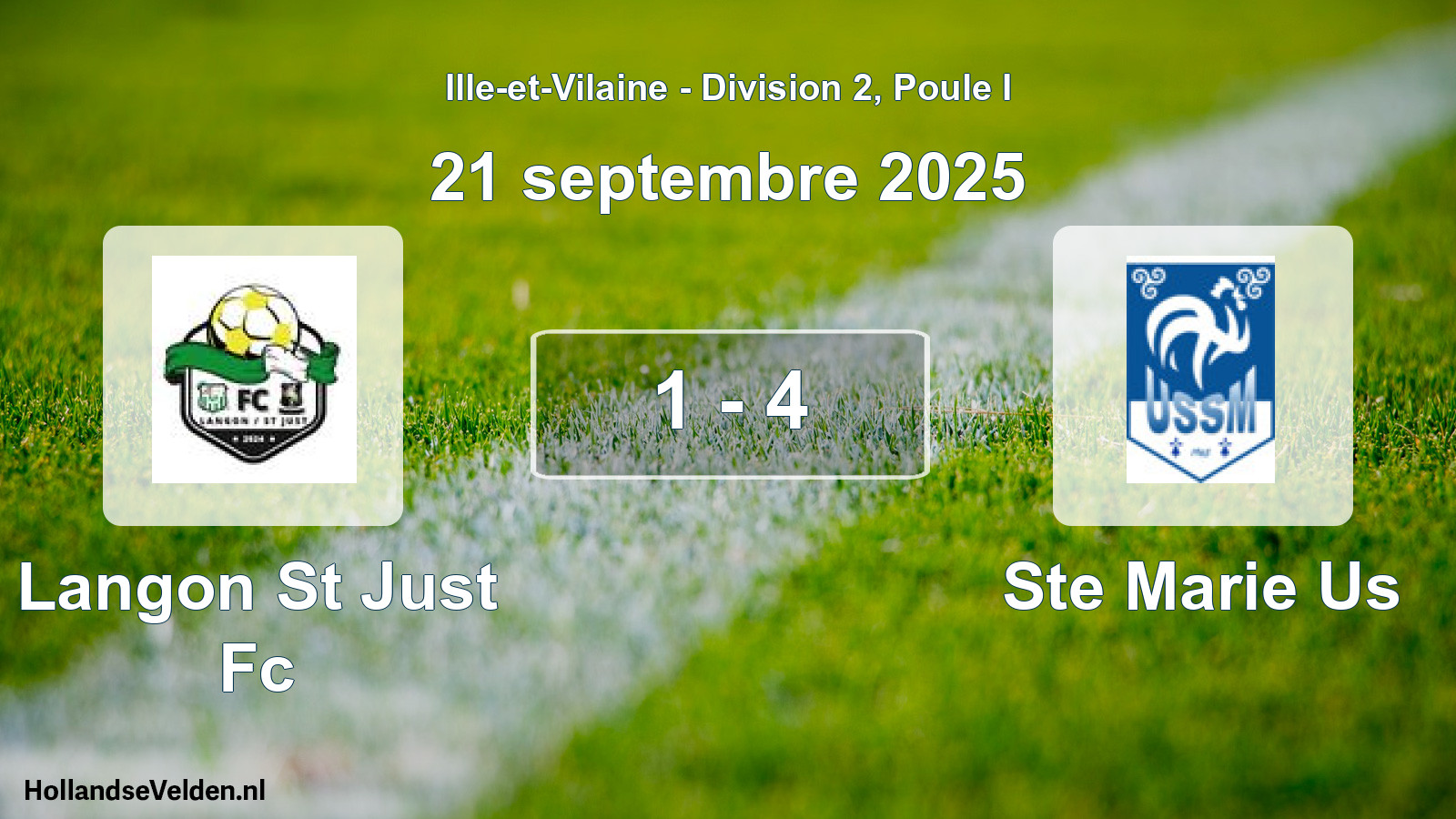 Gespeelde wedstrijd: Langon St Just Fc - Ste Marie Us 1 - 4 (21 september 2025)