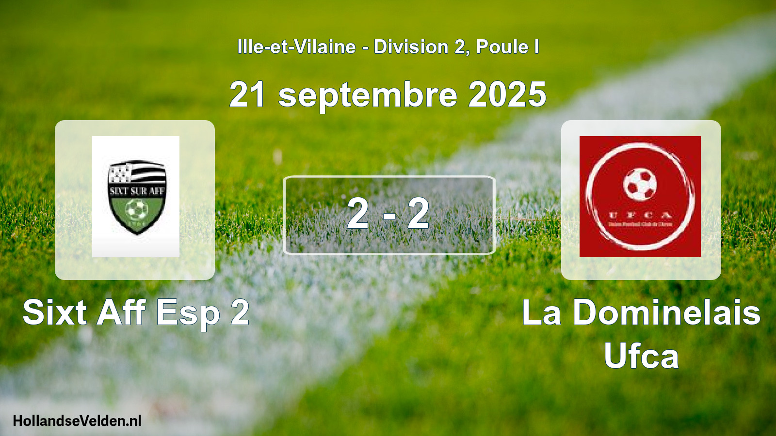 Gespeelde wedstrijd: Sixt Aff Esp 2 - La Dominelais Ufca 2 - 2 (21 september 2025)
