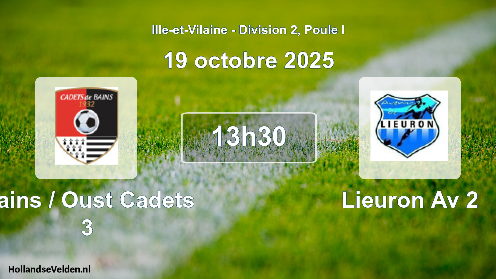 Geplande wedstrijd: Bains / Oust Cadets 3 - Lieuron Av 2 (19 oktober 2025)