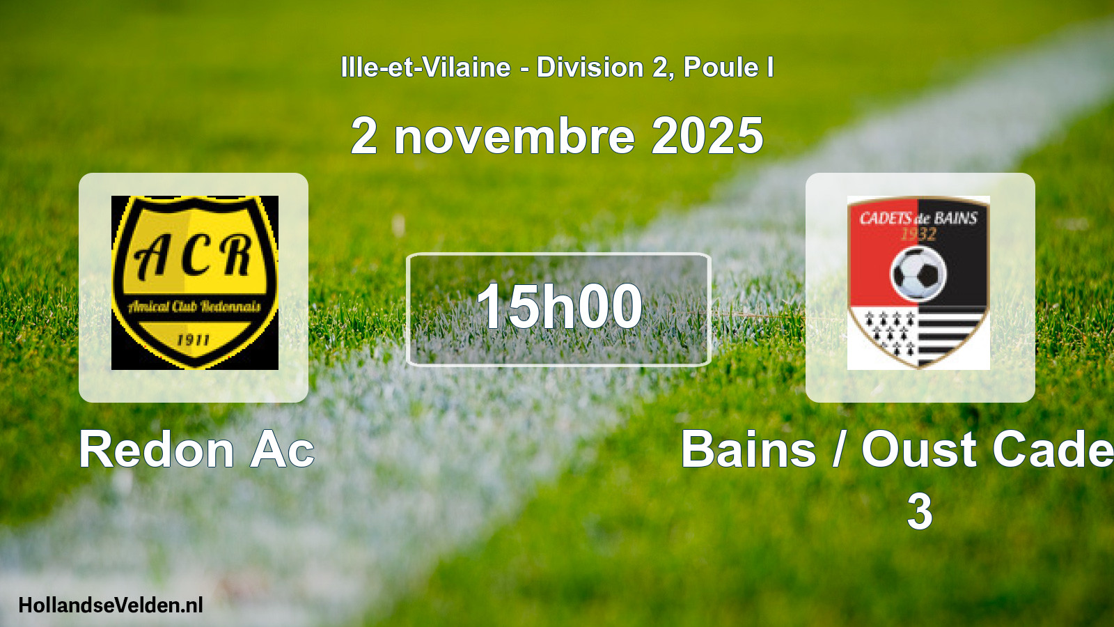 Geplande wedstrijd: Redon Ac - Bains / Oust Cadets 3 (2 novembre 2025)