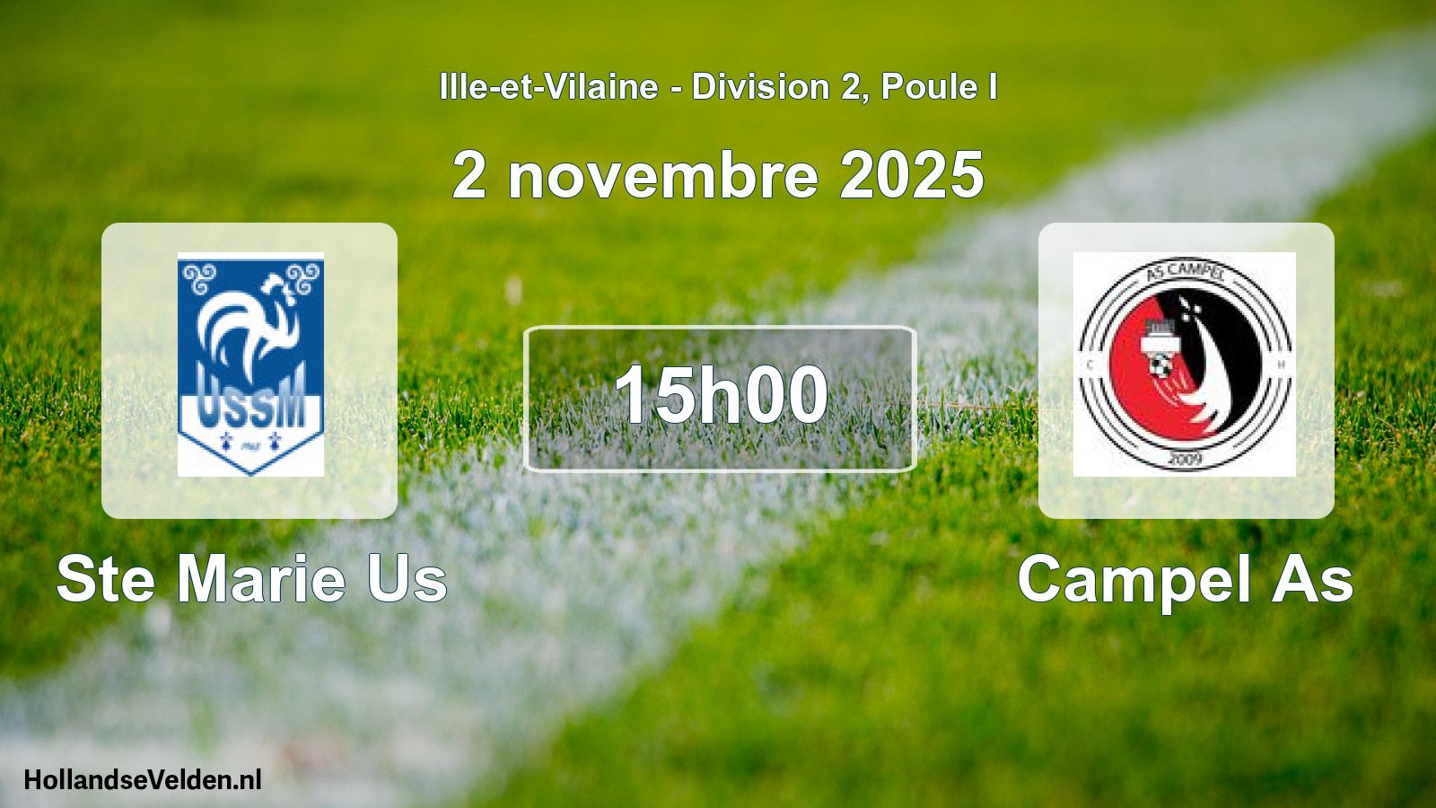 Geplande wedstrijd: Ste Marie Us - Campel As (2 november 2025)