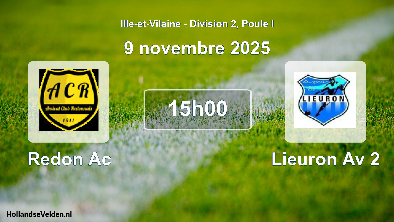 Geplande wedstrijd: Redon Ac - Lieuron Av 2 (9 novembre 2025)