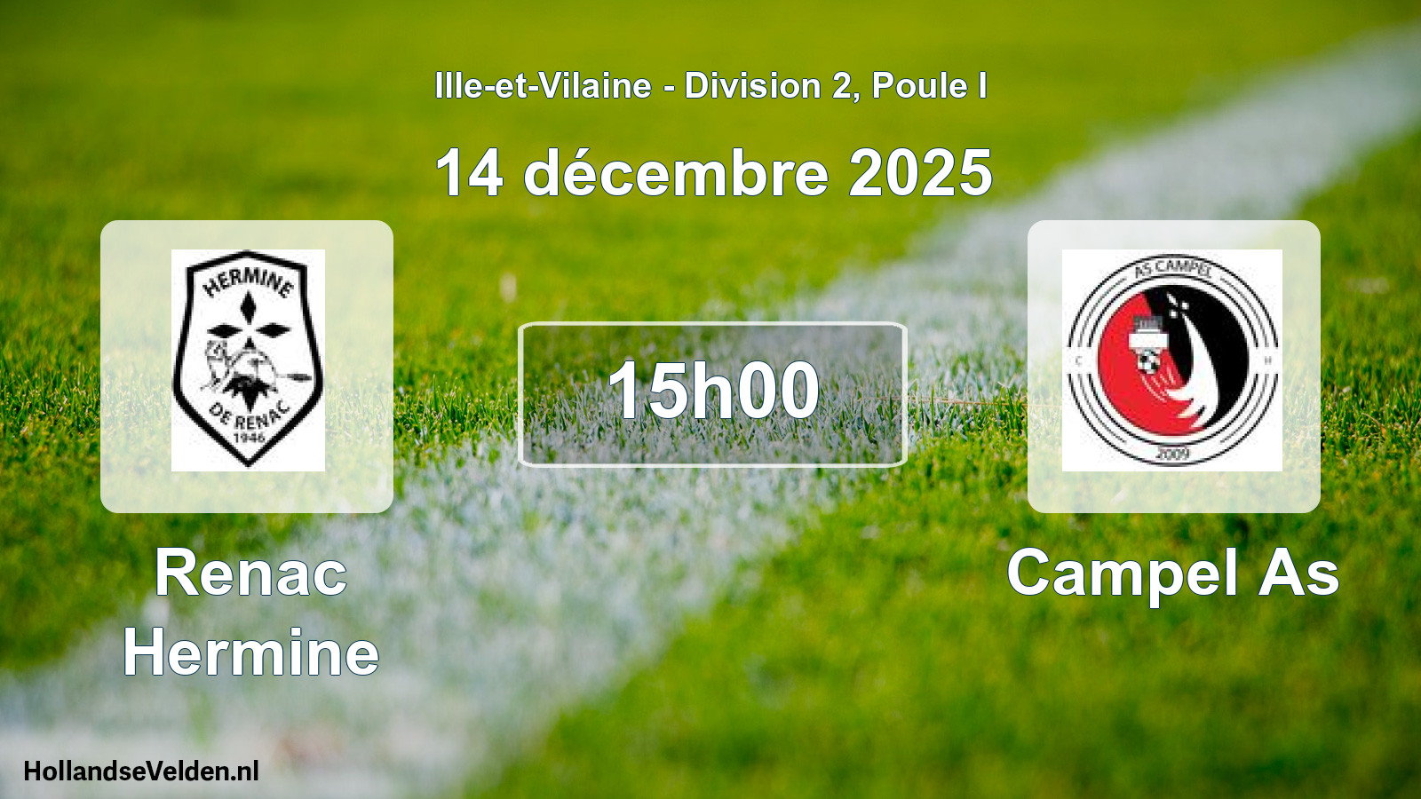 Geplande wedstrijd: Renac Hermine - Campel As (14 décembre 2025)