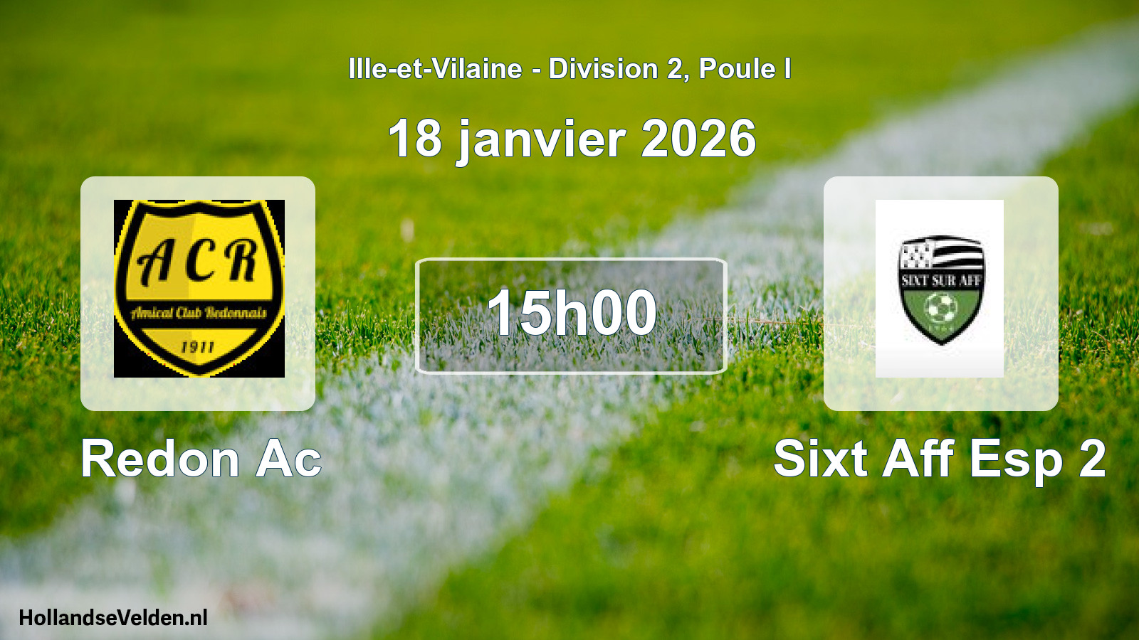 Geplande wedstrijd: Redon Ac - Sixt Aff Esp 2 (18 janvier 2026)