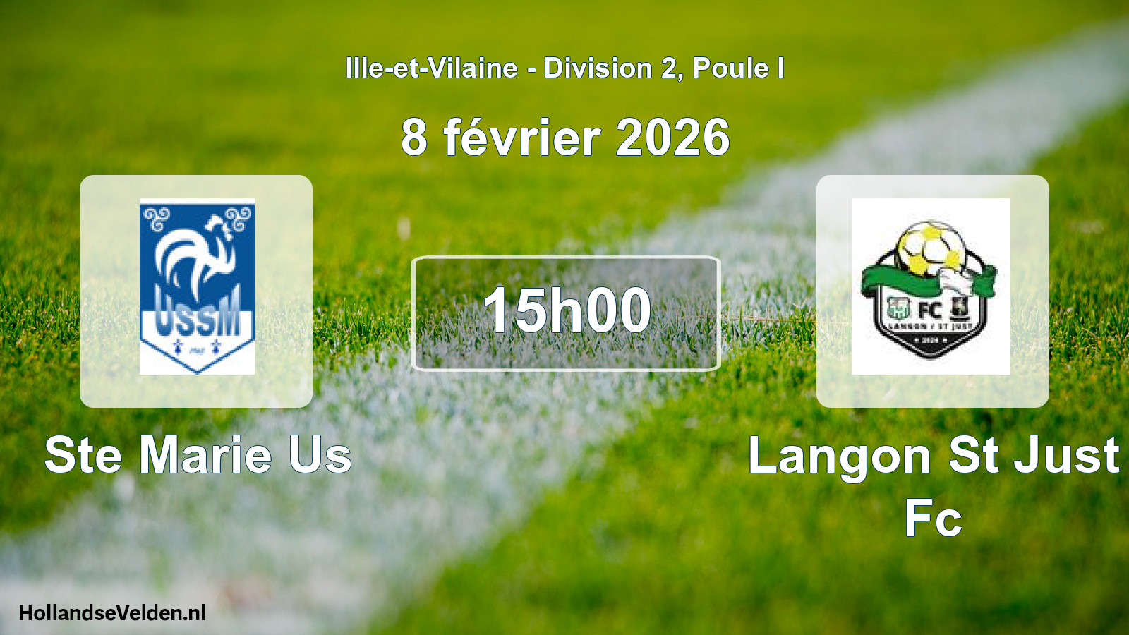 Geplande wedstrijd: Ste Marie Us - Langon St Just Fc (8 februari 2026)