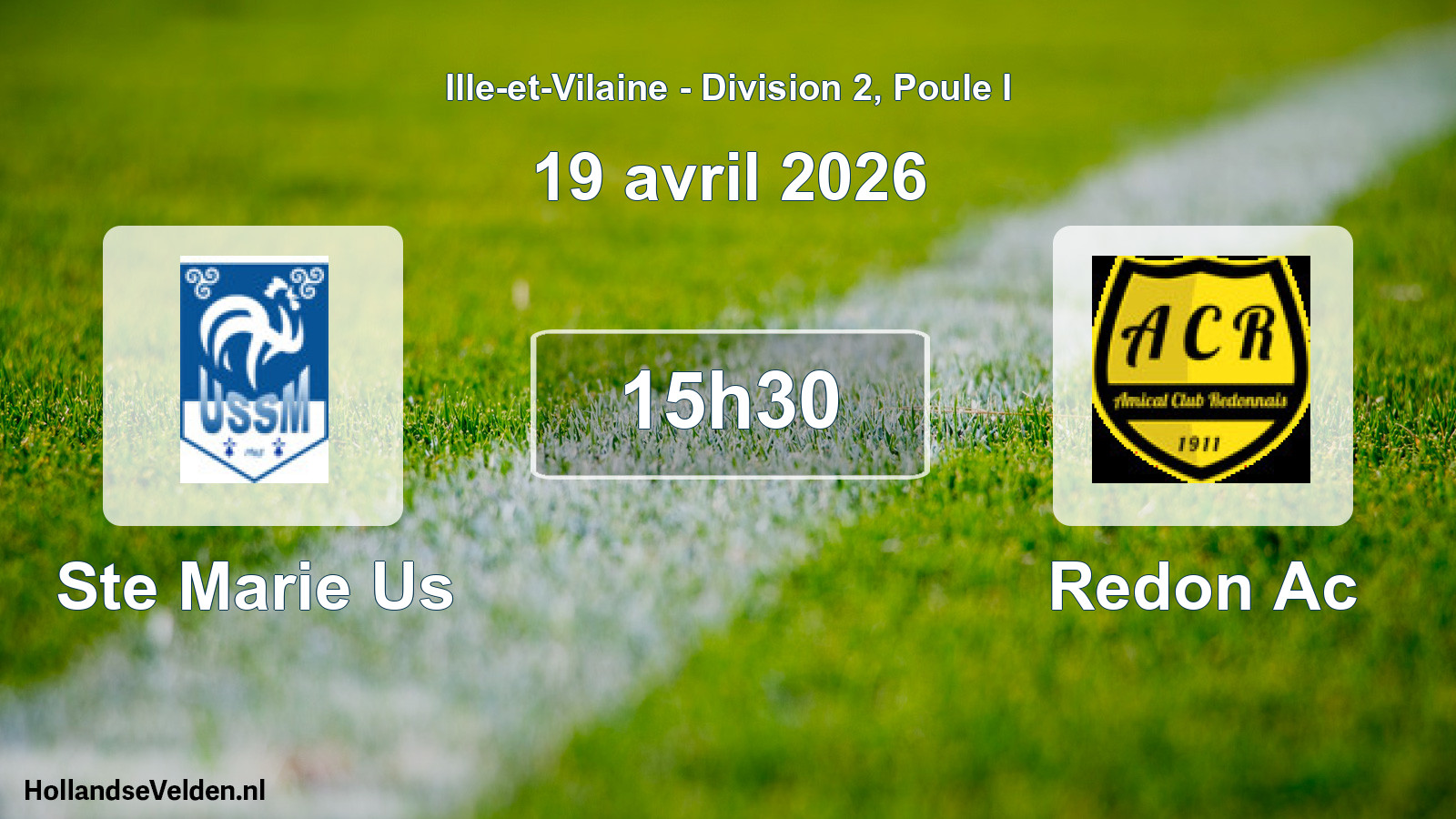 Geplande wedstrijd: Ste Marie Us - Redon Ac (19 april 2026)