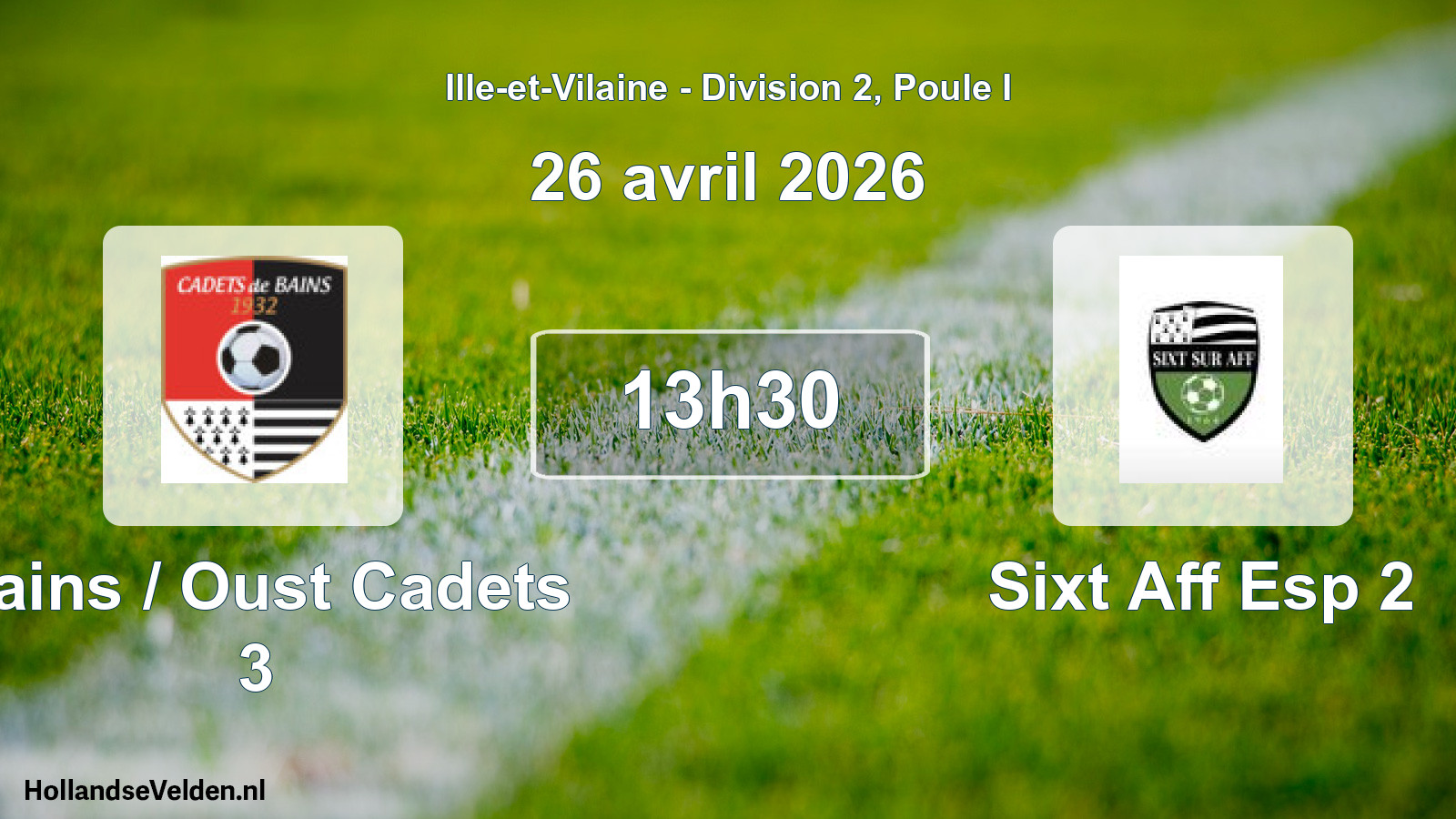 Scheduled Match: Bains / Oust Cadets 3 - Sixt Aff Esp 2 (26 April 2026)
