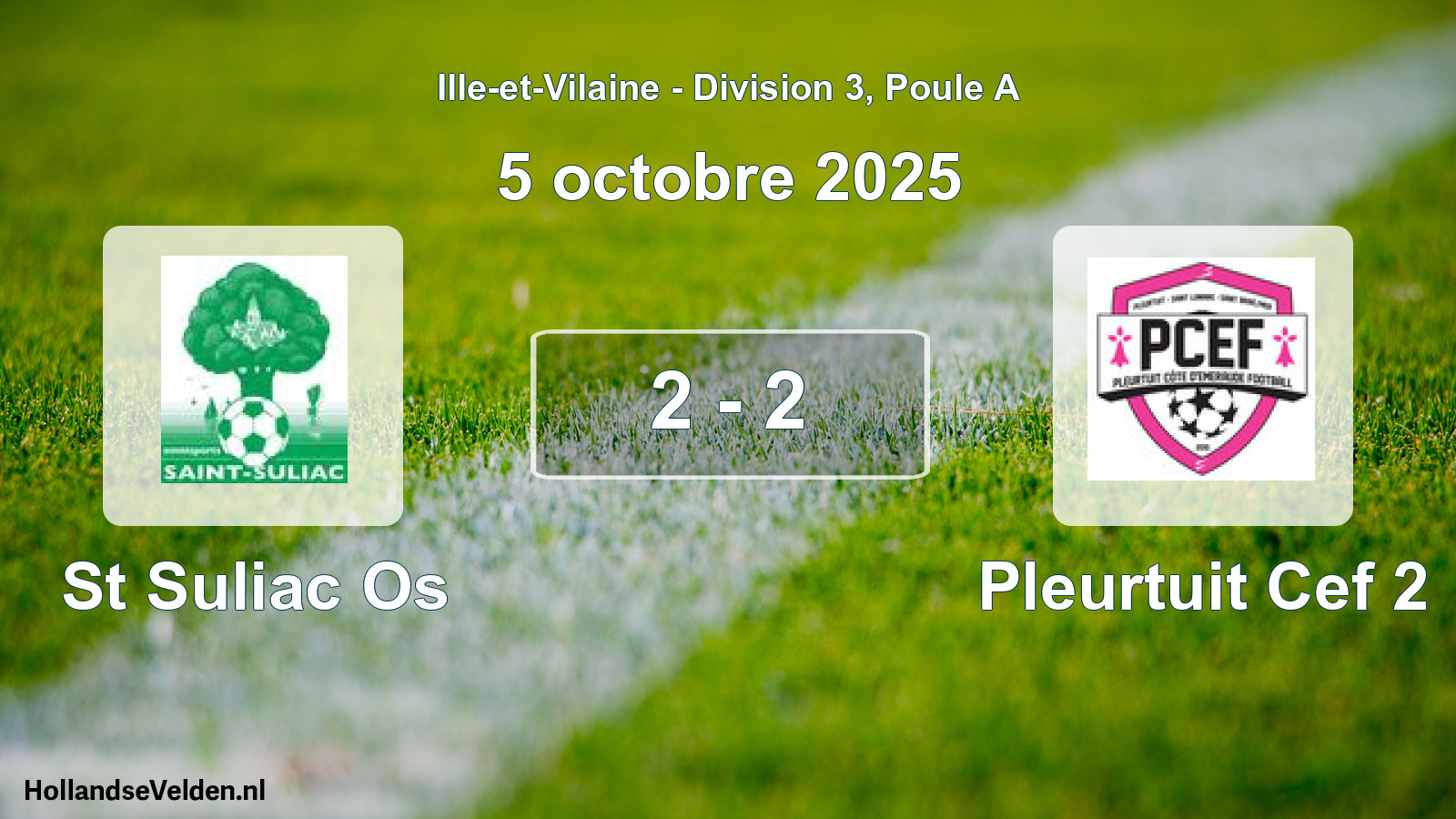 Gespeelde wedstrijd: St Suliac Os - Pleurtuit Cef 2 2 - 2 (5 octobre 2025)