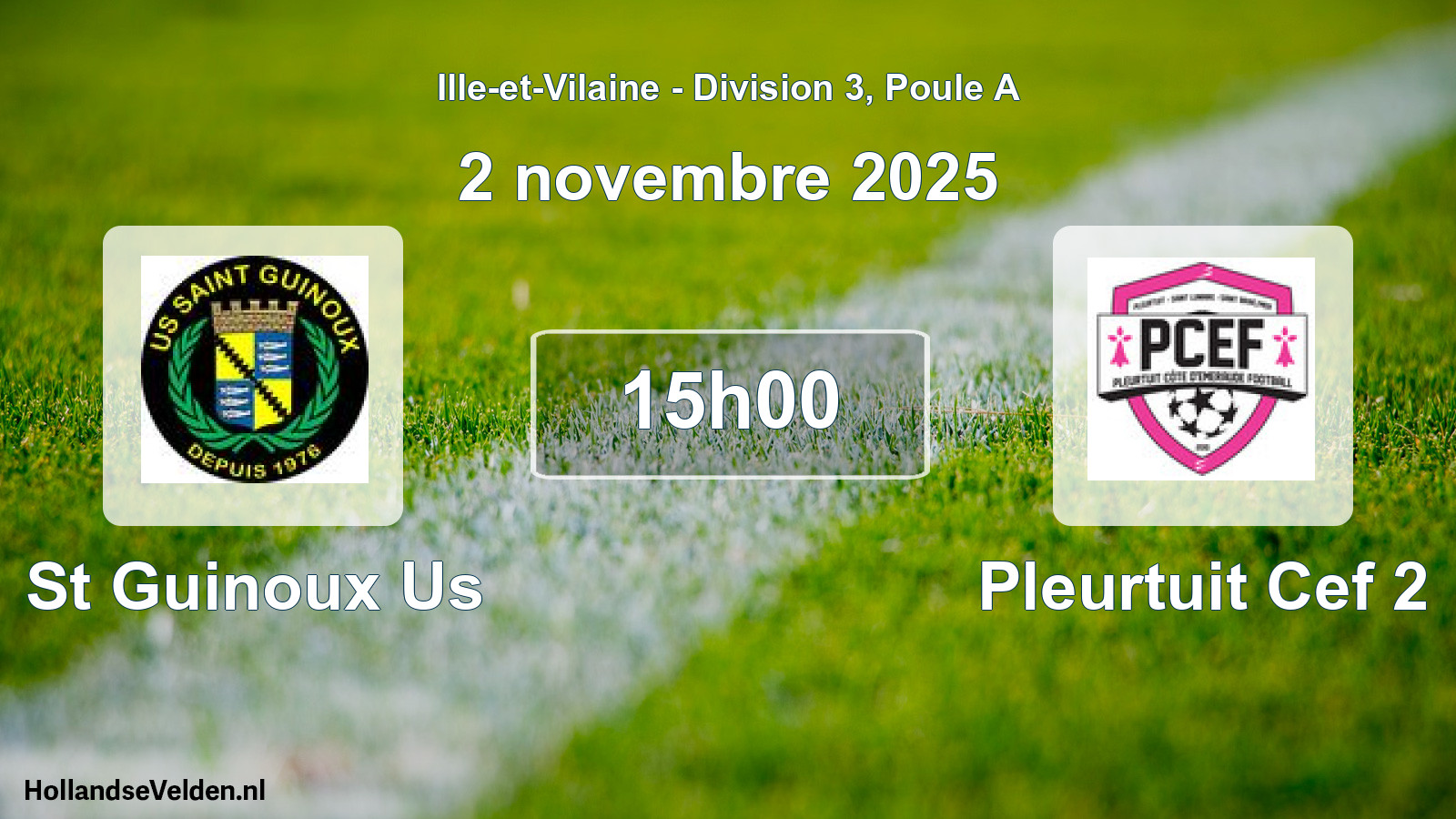Geplande wedstrijd: St Guinoux Us - Pleurtuit Cef 2 (2 novembre 2025)