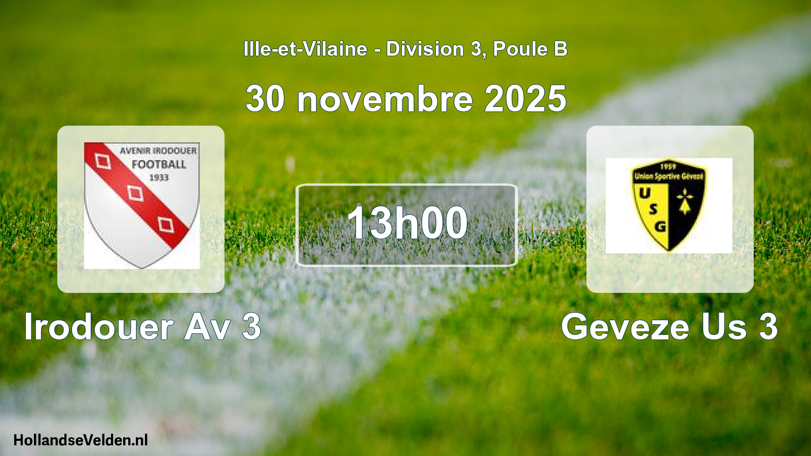 Scheduled Match: Irodouer Av 3 - Geveze Us 3 (30 November 2025)