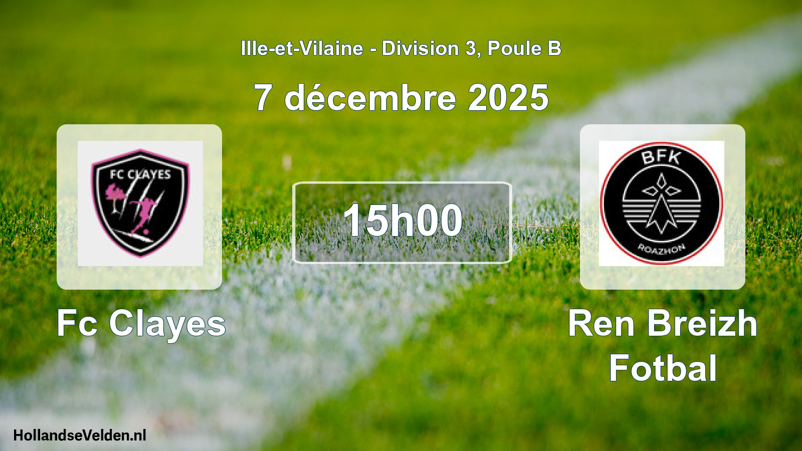 Geplande wedstrijd: Fc Clayes - Ren Breizh Fotbal (7 december 2025)
