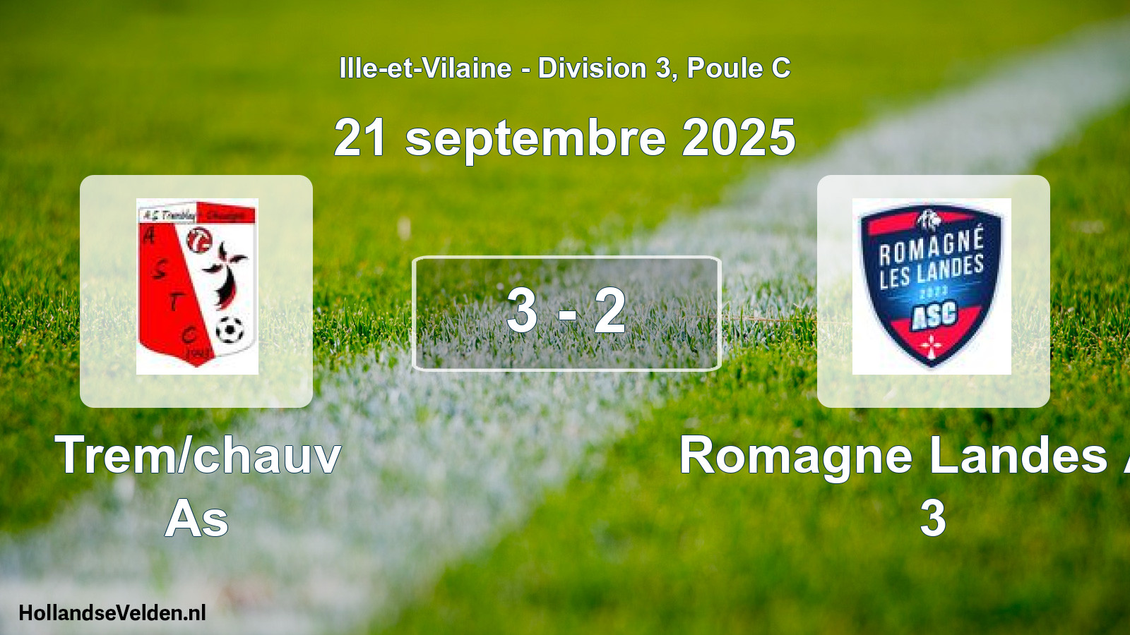 Gespeelde wedstrijd: Trem/chauv As - Romagne Landes As 3 3 - 2 (21 septembre 2025)