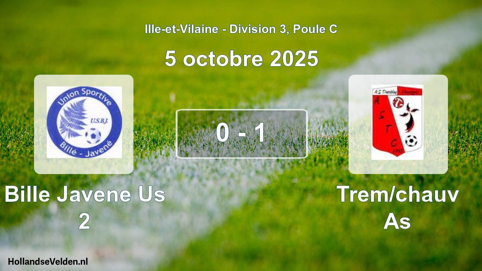 Gespeelde wedstrijd: Bille Javene Us 2 - Trem/chauv As 0 - 1 (5 oktober 2025)
