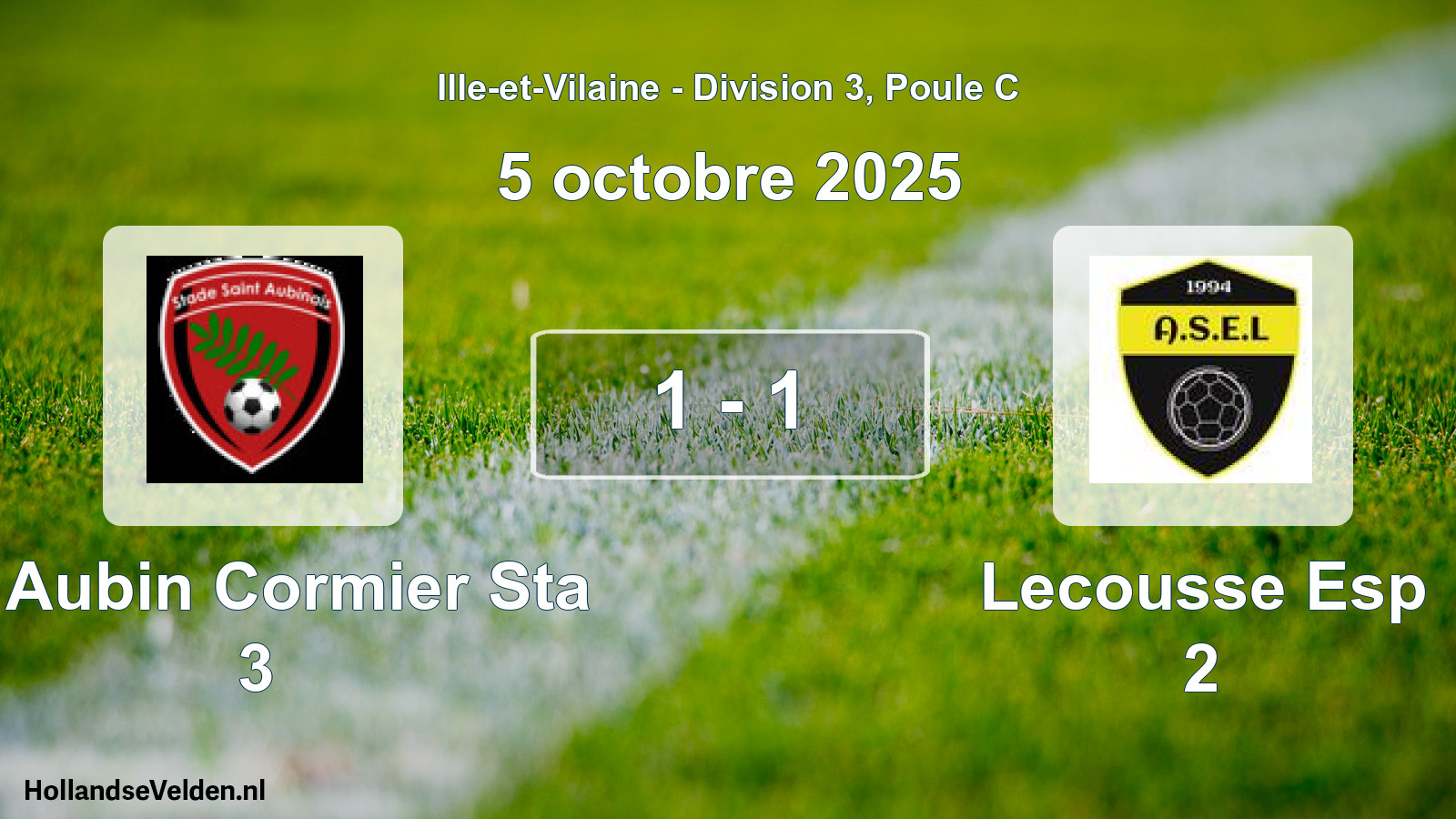 Gespeelde wedstrijd: St Aubin Cormier Sta 3 - Lecousse Esp 2 1 - 1 (5 oktober 2025)