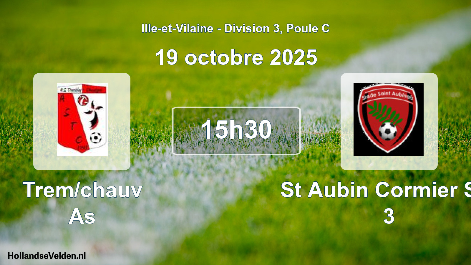 Scheduled Match: Trem/chauv As - St Aubin Cormier Sta 3 (19 October 2025)