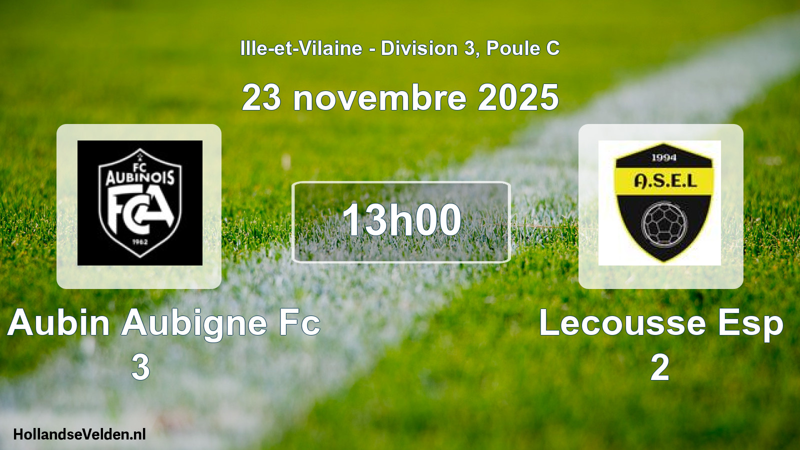 Scheduled Match: St Aubin Aubigne Fc 3 - Lecousse Esp 2 (23 November 2025)