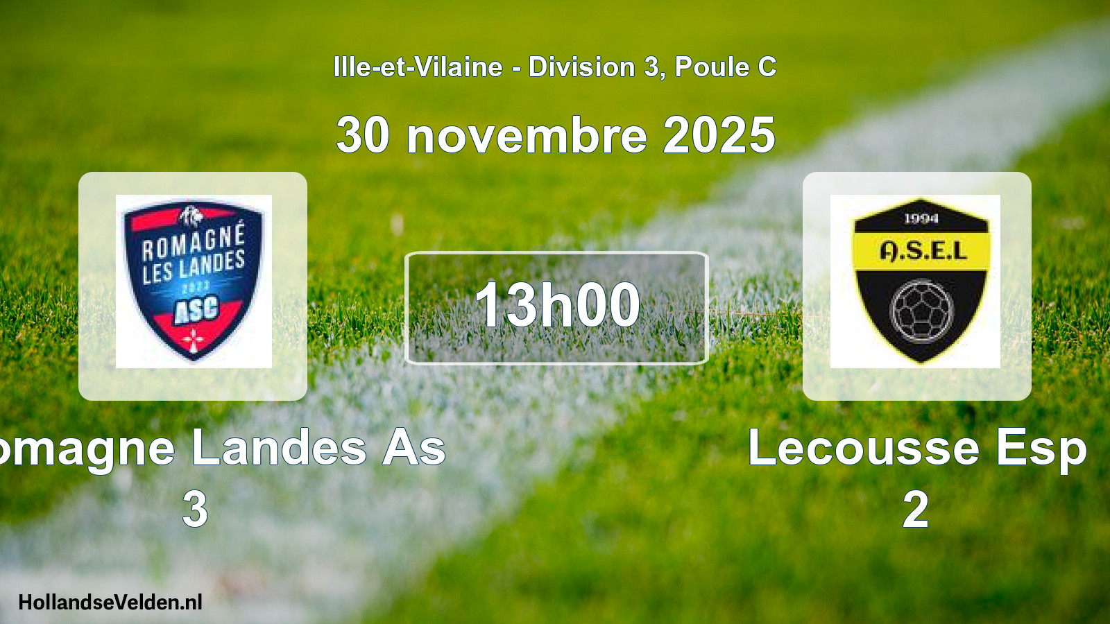 Scheduled Match: Romagne Landes As 3 - Lecousse Esp 2 (30 November 2025)