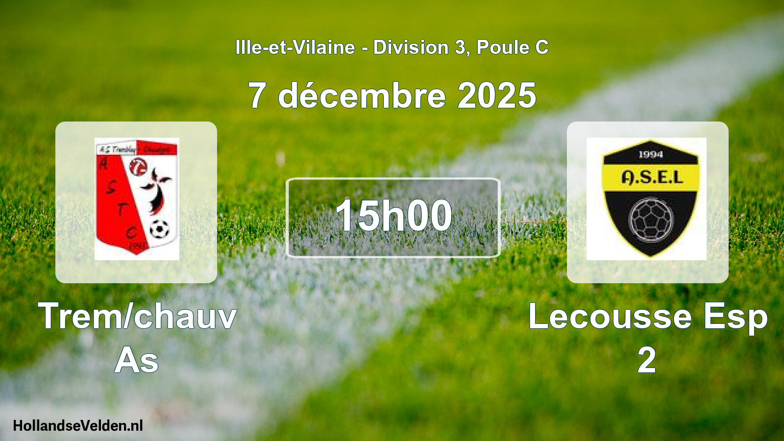 Geplande wedstrijd: Trem/chauv As - Lecousse Esp 2 (7 décembre 2025)