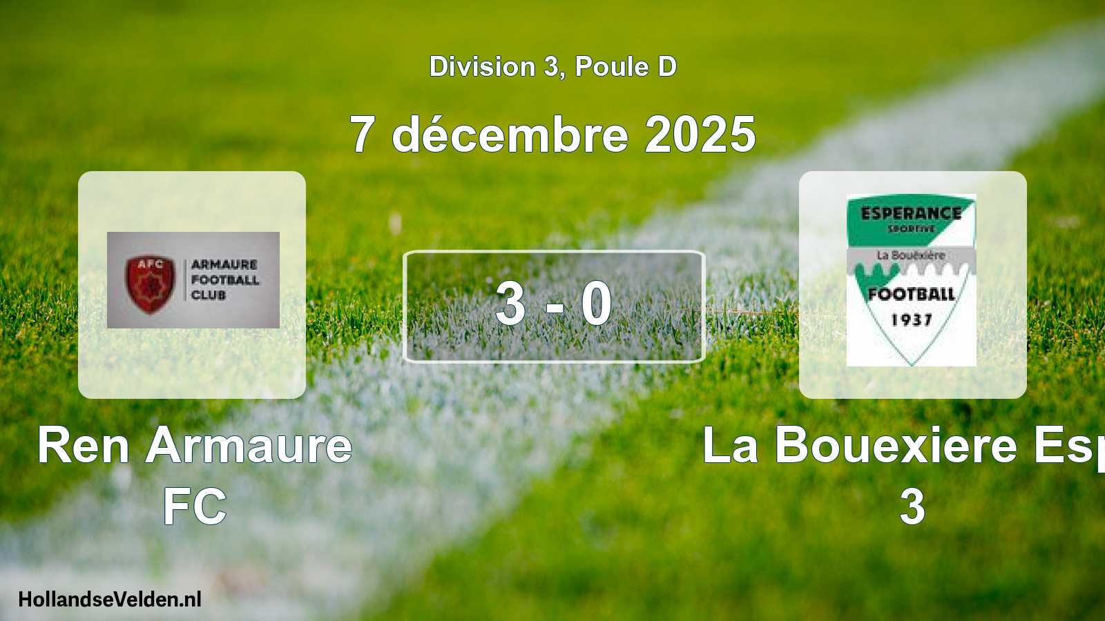 Gespeelde wedstrijd: Ren Armaure FC - La Bouexiere Esp 3 3 - 0 (7 december 2025)