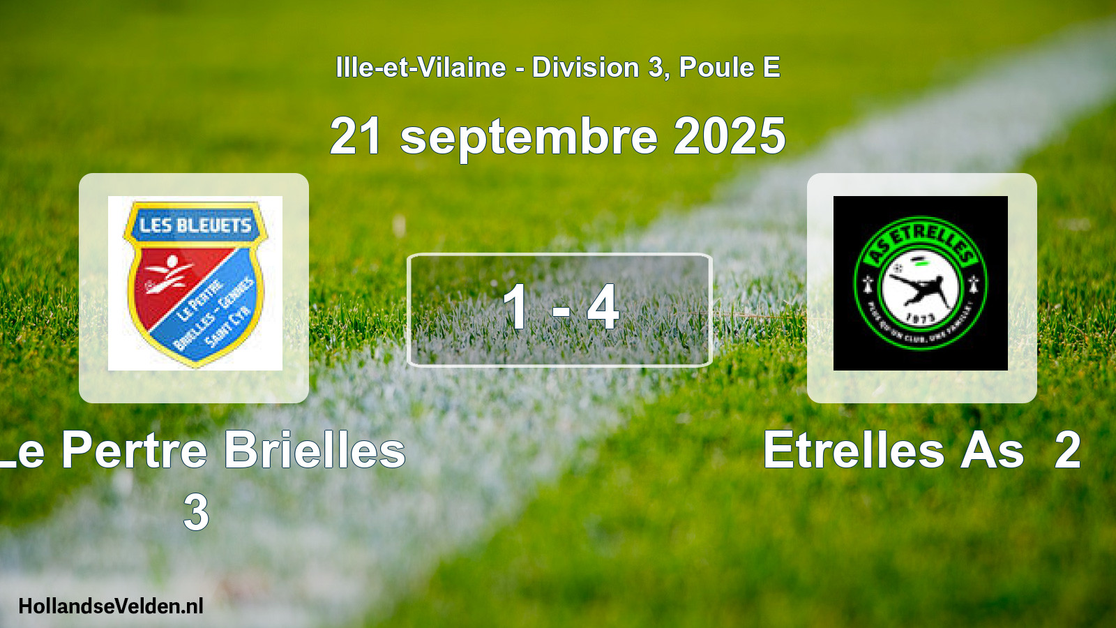 Gespeelde wedstrijd: Le Pertre Brielles 3 - Etrelles As 2 1 - 4 (21 septembre 2025)