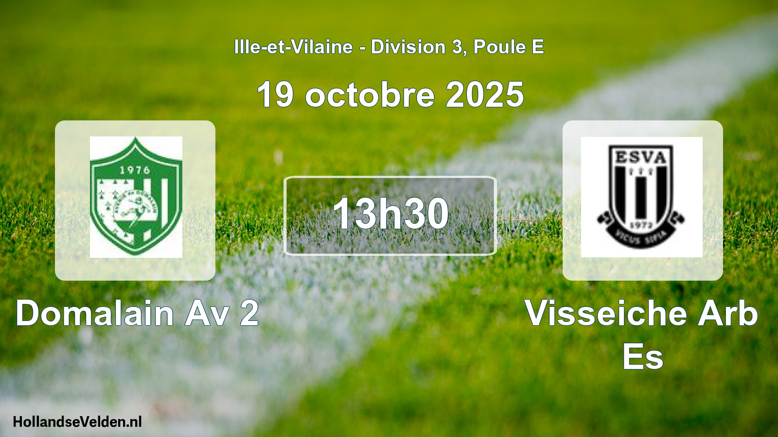 Geplande wedstrijd: Domalain Av 2 - Visseiche Arb Es (19 oktober 2025)