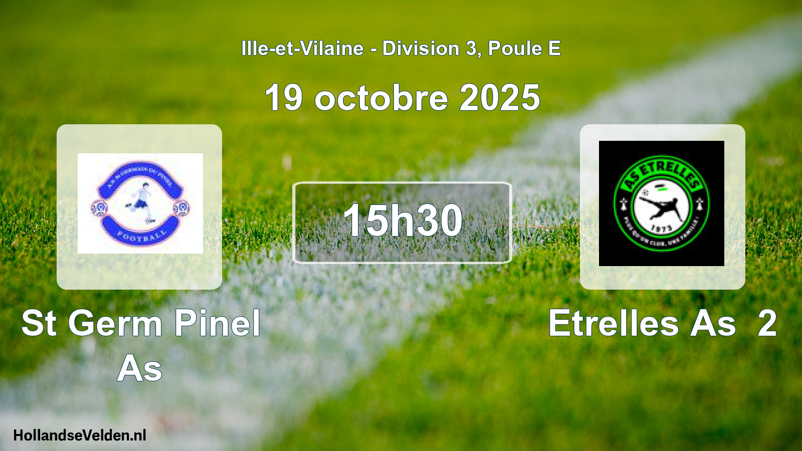 Geplande wedstrijd: St Germ Pinel As - Etrelles As 2 (19 oktober 2025)